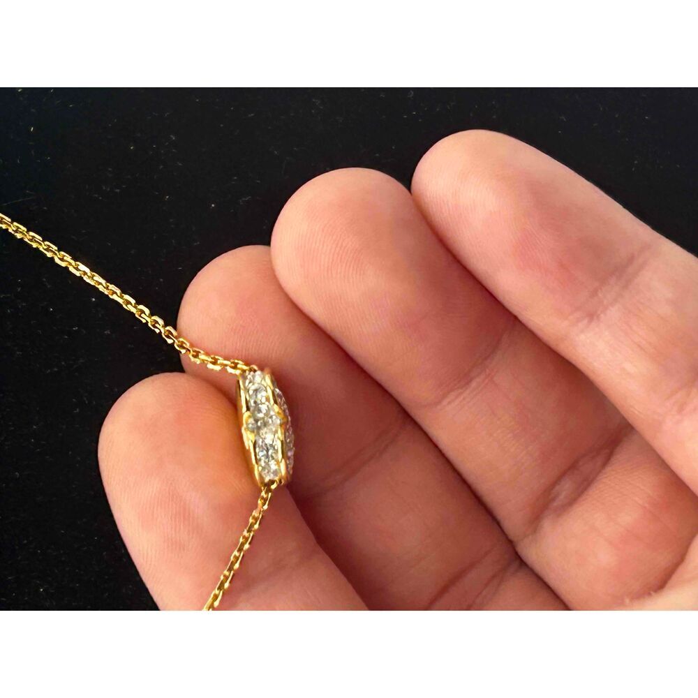 Swarovski Good Gold Chain Heart Pendant Necklace Crystal Accents - Picture 4 of 7